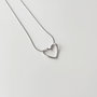 Heliophilia Silver Collar Love Heart Grey Plateado